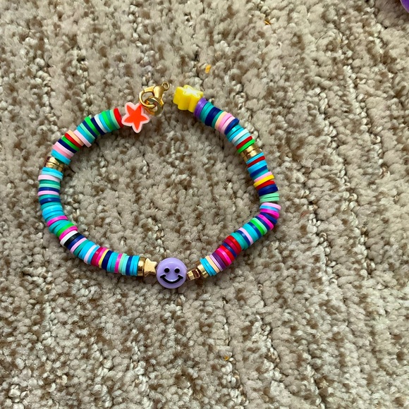 Preppy clay disc bead bracelet. :) - Picture 1 of 3